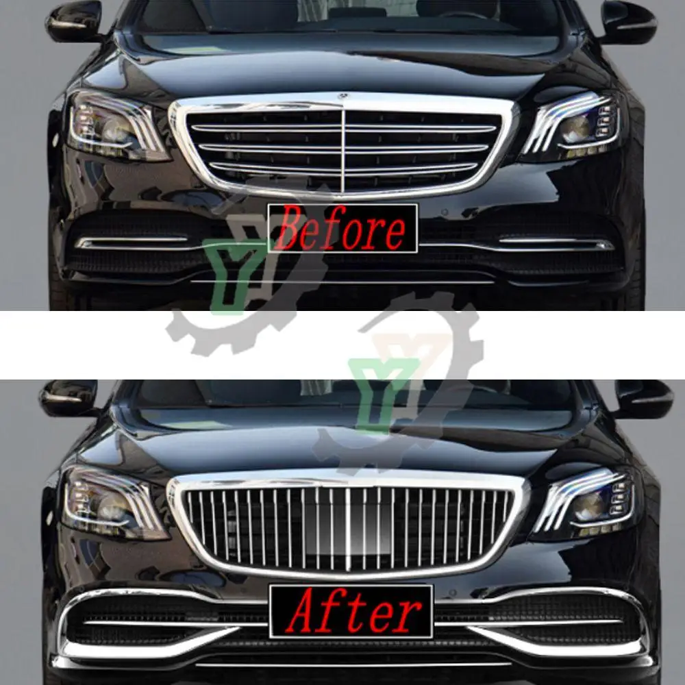 Car Front Bumper Grille Centre Panel Styling Upper Grill For Mercedes-Benz S class W222 S450 S560 S680 2014-2019 Maybach Style