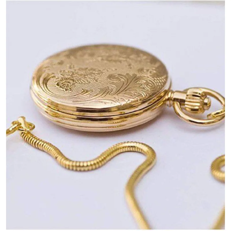 Factory Copper Gold Mechanical Large Pocket Watch Pocket Watch Flip Magnifying Glass