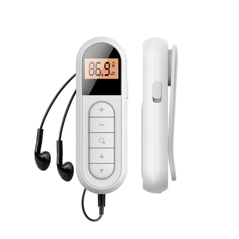 Rechargeable Mini Radio, Small Portable FM FM Strap Clip Conference
