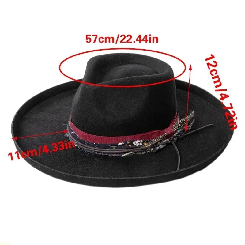 15YC klassische Maillard-Cowboyhüte aus Wolle, Old-School-Trend für Damen und Herren, Foto-Requisiten – Detail 6