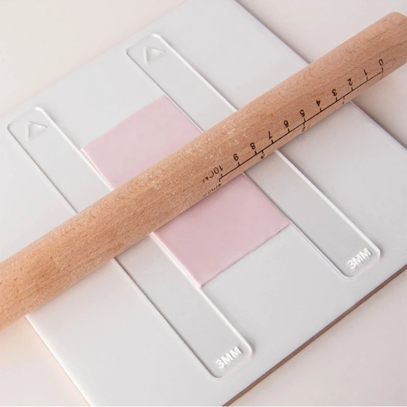 2/3/4/5/6mm Clay Thickness Ruler Acrylic Roller Guide Pottery Teaching Rolling Ruler Clay Depth Guide Pottery Tools