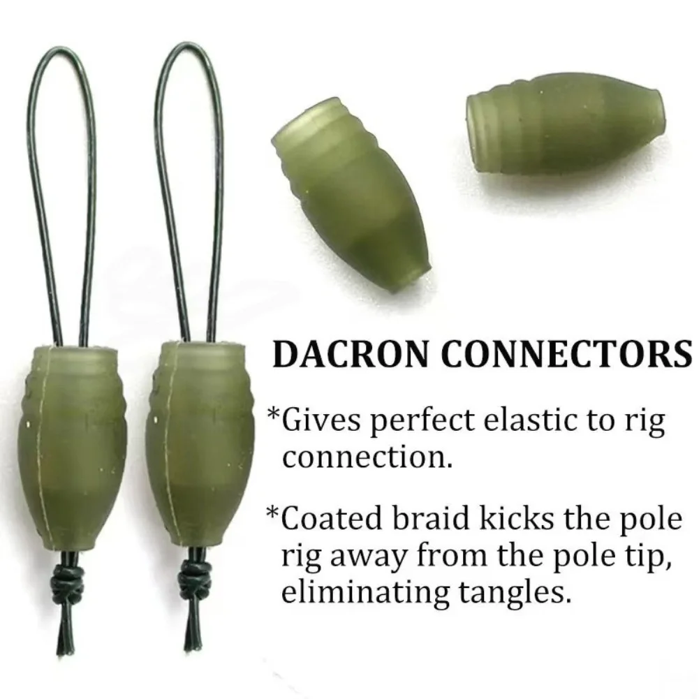60pcs Feeder Fishing Bait Holder Tackle Rigs Elastic Stop Bead Dacron Connectors view 2