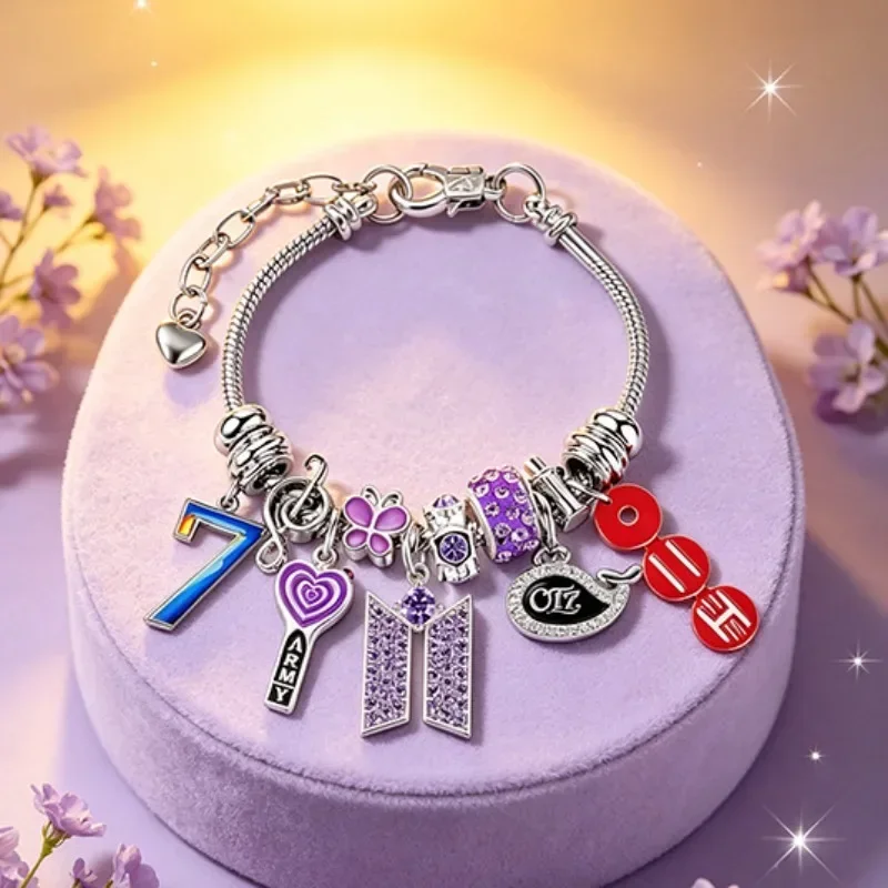 Cartoon BT21 Group Whale OT7ARMY Bead Bracelet Fan Merchandise view 2