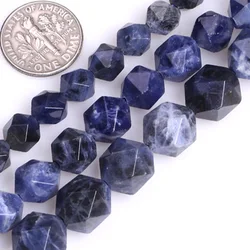 8mm 10mm 12mm AAA Grade Faceted Sodalite Beads Natural Stone Beads DIY Loose Beads For Cambay Jewelry Making Wholesale