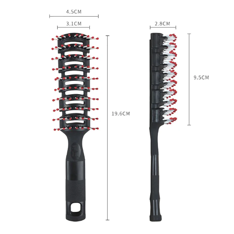 Salon Household Professional Rib Comb Of Men’s Pomade Hair Styling Massage Curling Hairbrush For Inner Buckle Modeling