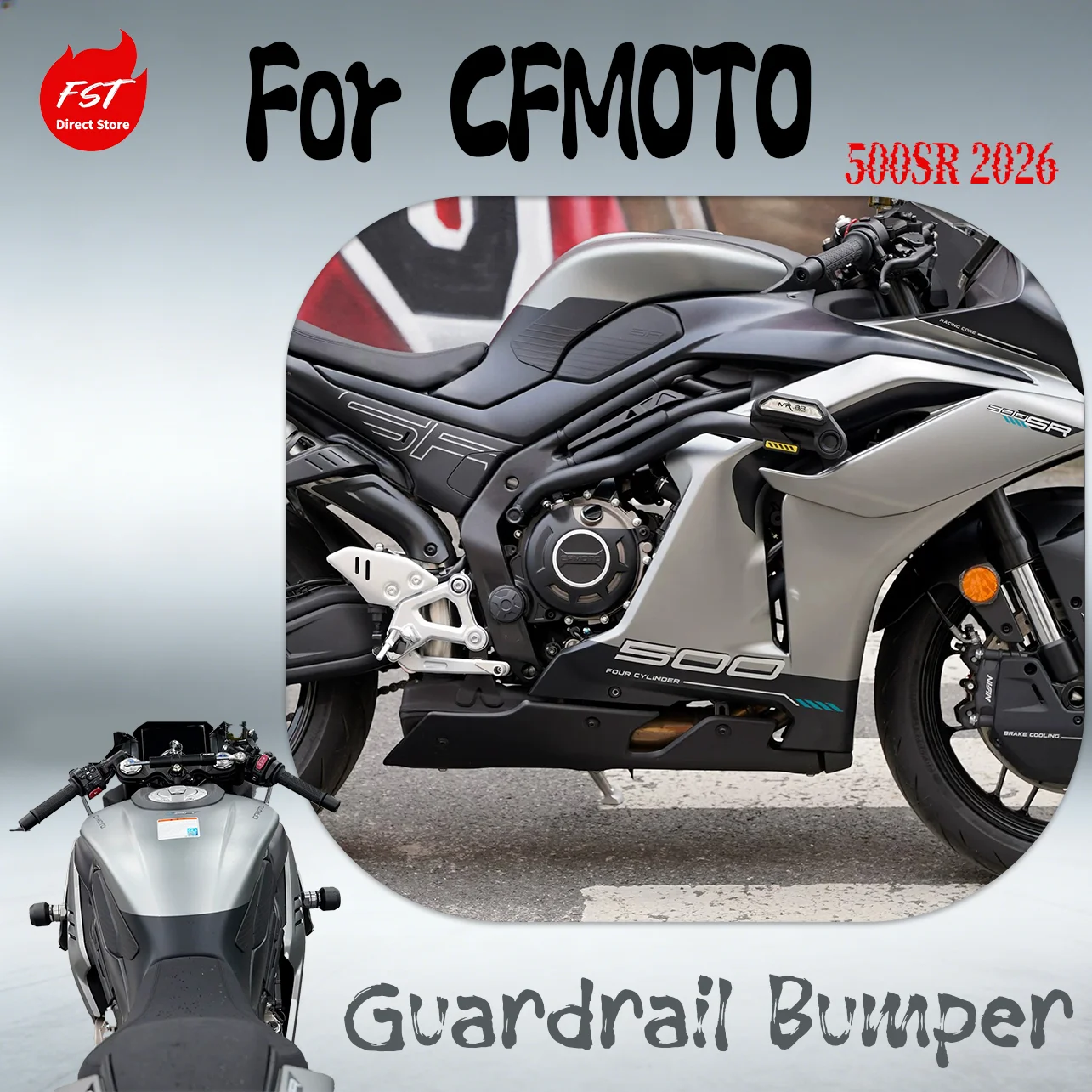 Crash Bars Engine Guard Bumper Anti-Fall Sliders Racing Protector for CFMOTO 500SR 2026 Motorcycle Modified Parts