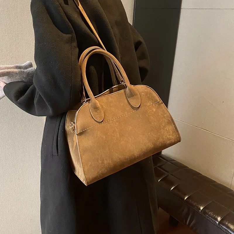 Large Capacity Shoulder Tote Frosted Large Bag Crossbody Large Capacity Suede Soft