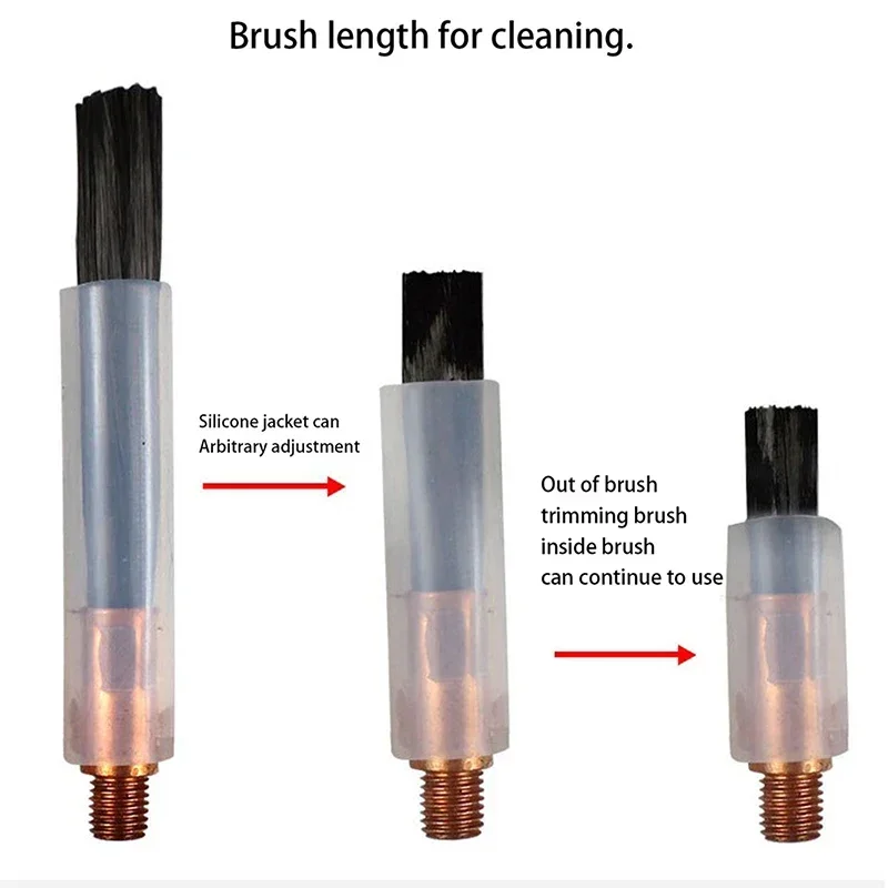 M6/M8/M10 Pickling Carbon Fiber Brush Copper Head Cover Cleaning Scrubbing Polishing Tool for TIG WIG MIG Weld Cleaner Weld Seam