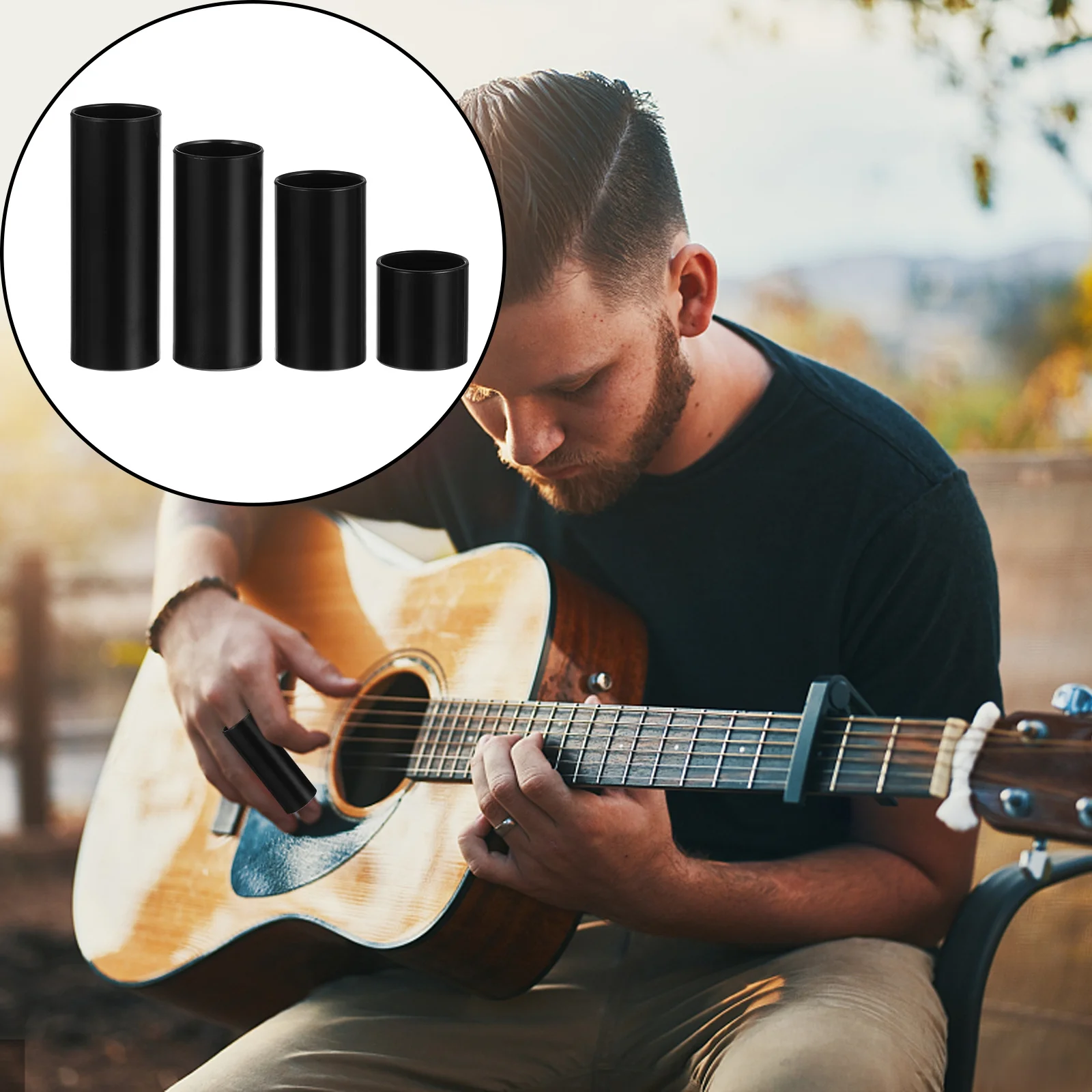 

1Set Guitar Slide Bar Finger Cover Professional Metal Guitar Slides Wood Smooth Bright Sound Sustain Accessories