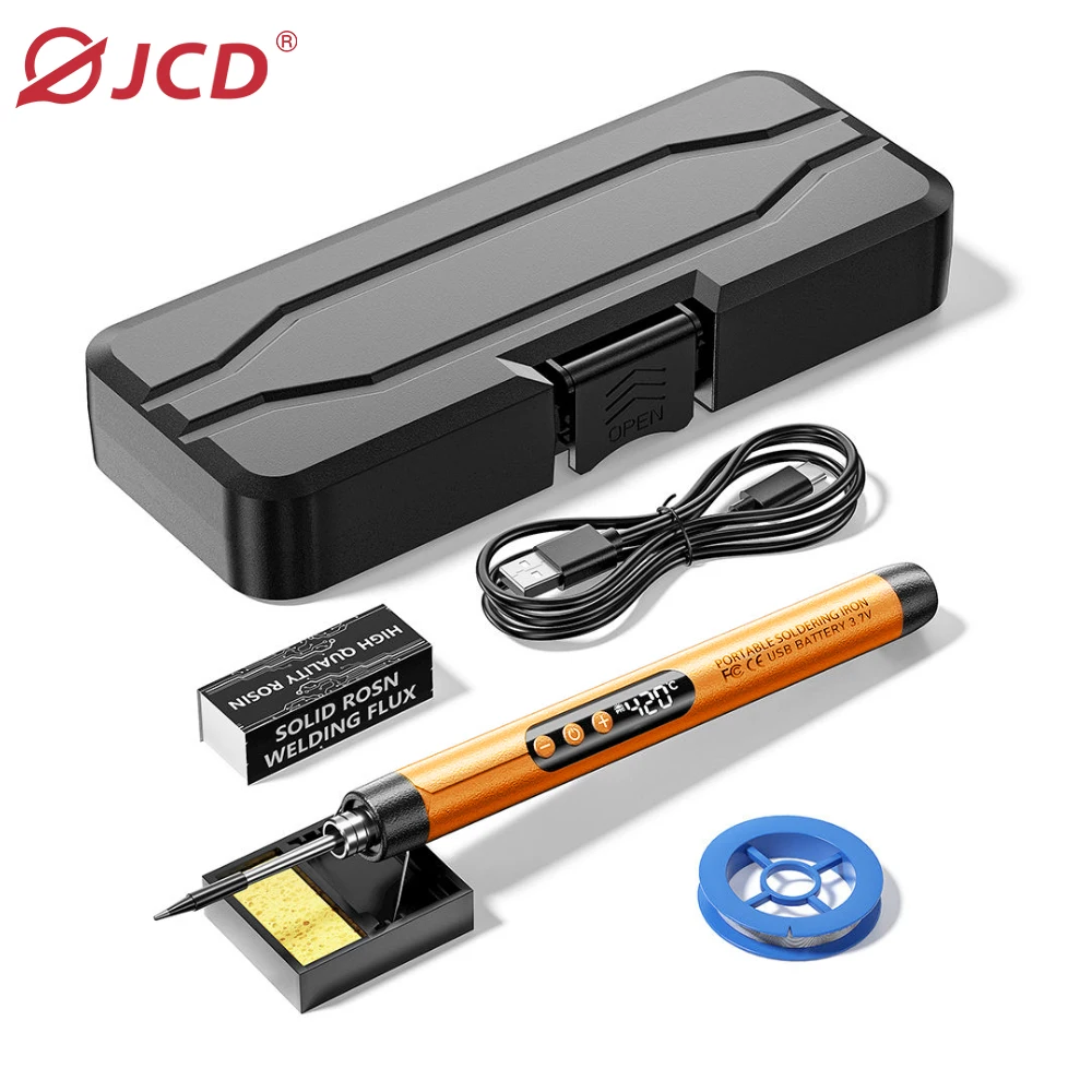 

JCD Cordless USB Digital Soldering Iron Type-C 1000mAh Battery Intelligent Solder Wel Plugding Iron Tool Plug and Play design