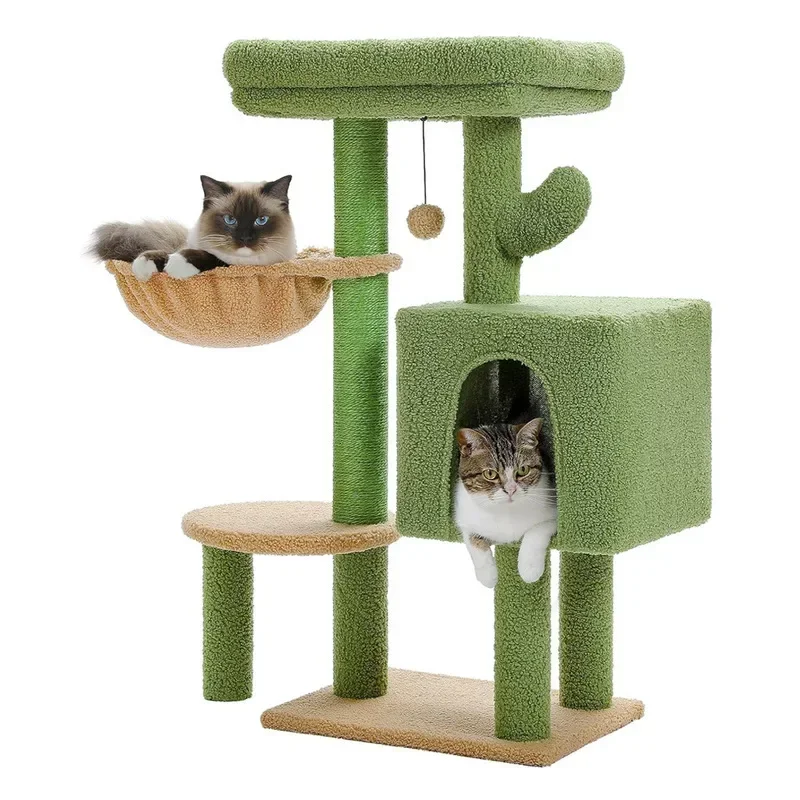 Large Cat Tree for Indoor Cats Featuring Spacious Hammock Scratching Post Cozy Cat Condo and Activity Center Playful Cats