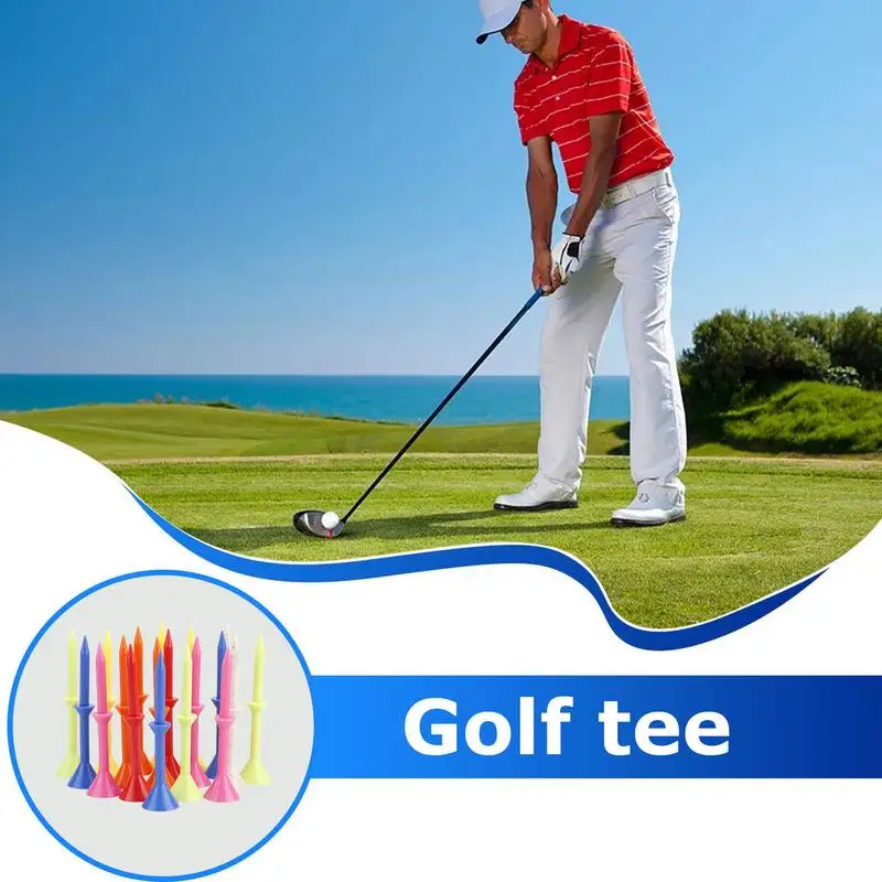 50 Uds. Tees de golf profesionales, juego de práctica, camiseta con pelota, asiento de plástico de 83mm, soporte para pelota de asiento para hierros, conductores, híbridos