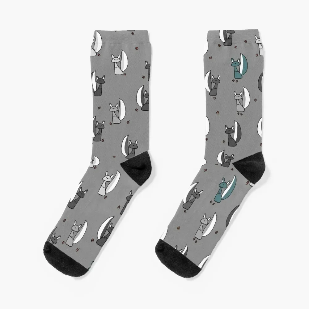 Pattern of Gray Squirrels By Jennifer Star Socks happy football Socks Ladies Men's