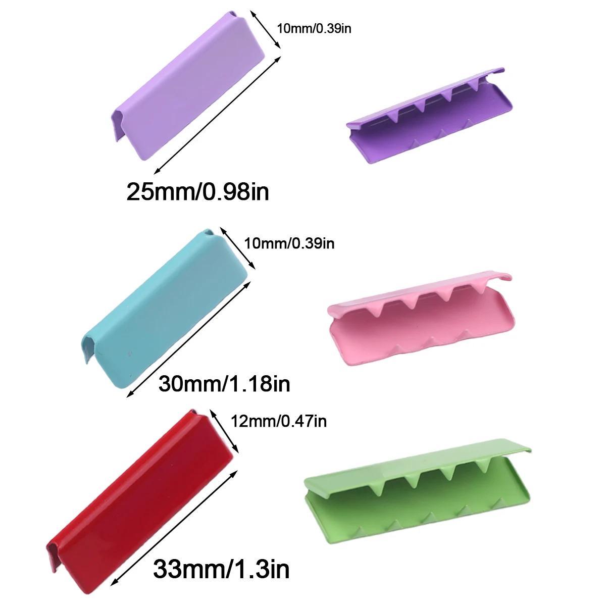 10-30pcs 25-33MM Colorful Crimp Beads Cove Clasps Cord End Caps String Ribbon Leather Clip Foldover Connectors for DIY Jewelry