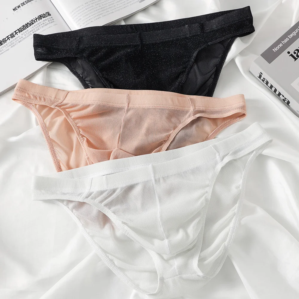 

Men See Through Pouch Briefs Underwear Sexy Lingerie Bikini Low-Waist Sexy Torys For Man Breathable Underpants Men's Panties
