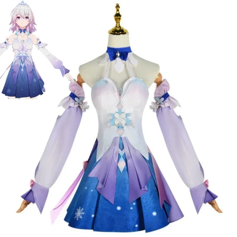 Game Honkai: Star Rail March 7th Mar. 7th Cosplay Costume Wig Anime Astral Express New Skin Sexy Woman Dress Halloween Suit