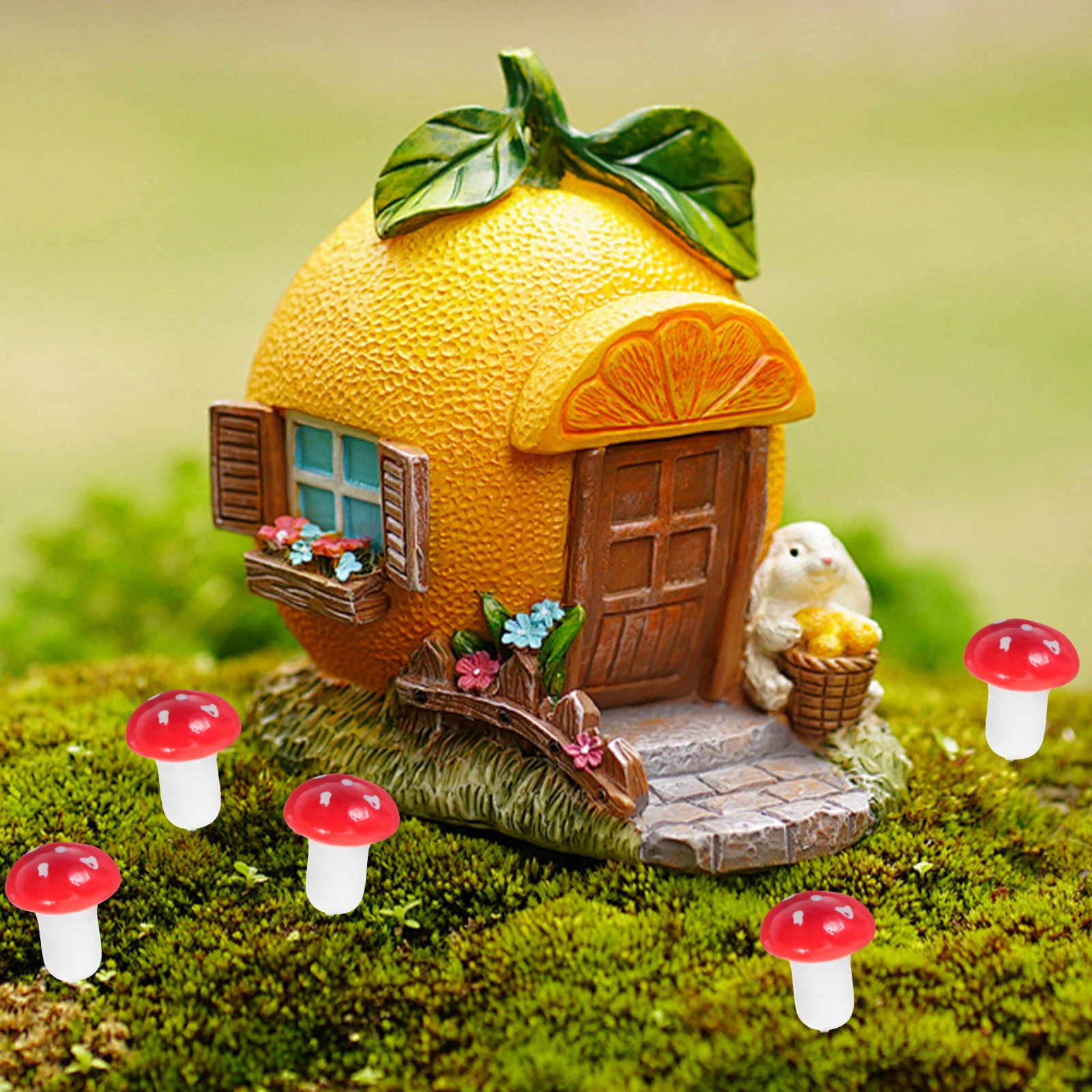 

20pcs Speckled Mushrooms Mini Garden Ornament Bendable Metal Decor For Flower Pots Bonsai Micro Landscape Decoration