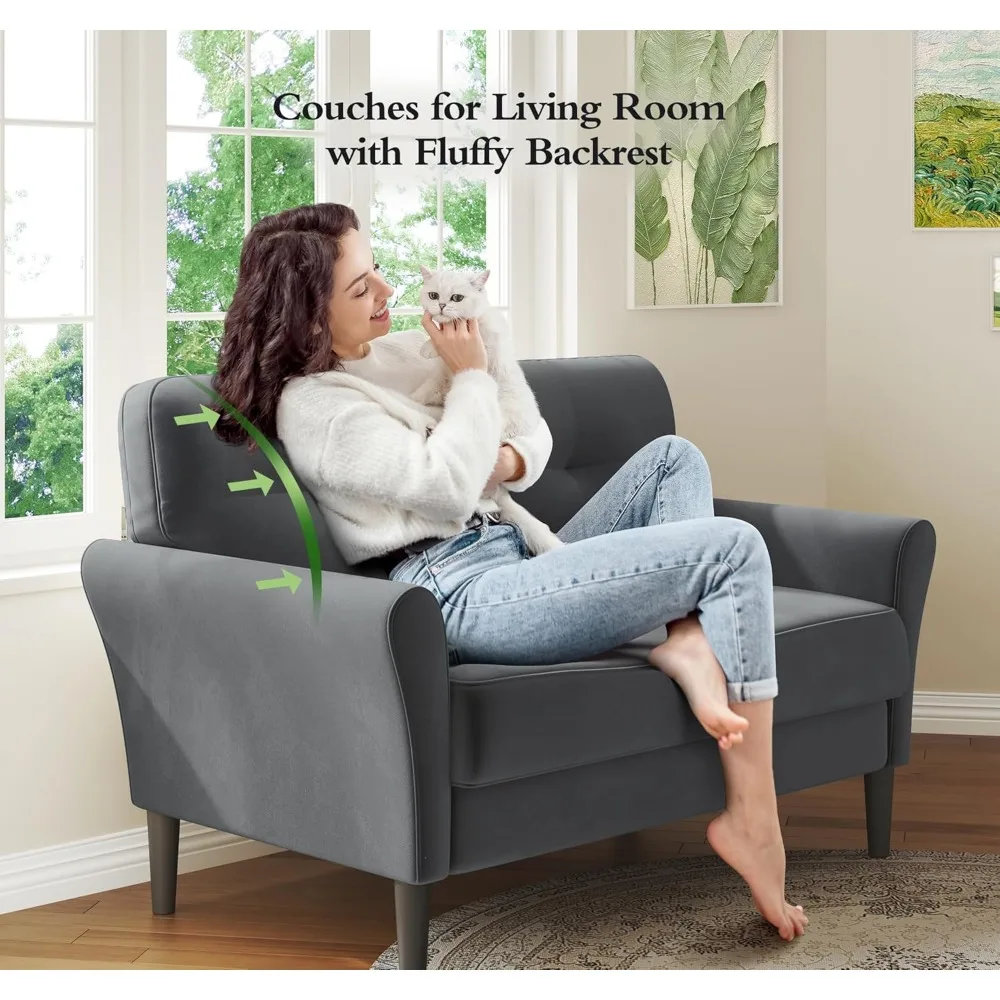 أريكة مخملية مدمجة بمقعدين، 48 مقعدًا عميقًا، أريكة مريحة لغرفة النوم، 21 مقعدًا، خيارات جلوس مريحة