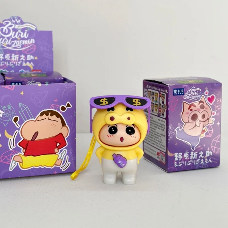 Crayon Shin-chan Blind Box Transformations-Anhänger mit Cartoon-Gesichtern zum Drehen und Skurrilen Abstrakten Figuren
