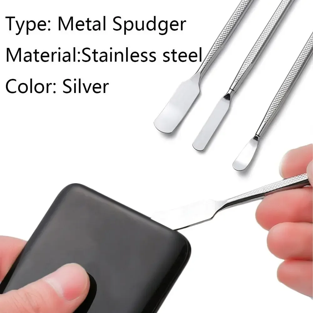 3PCS Stainless Steel Screen Repair Tools Metal Spudger Crowbar Scraper Phone Screen Opening  Electronics Disassembly Tools