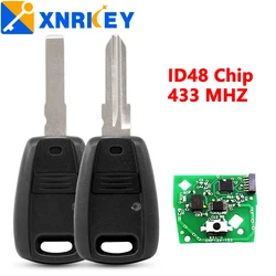 XNRKEY klucz zdalny dla Fiat Punto Doblo Bravo czarny ID48 Chip 433Mhz Fob 1 przycisk SIP22/GT15R ostrze