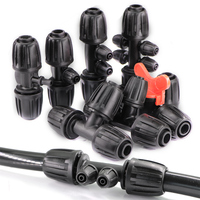 10/20/30PCS 3/4/6Way 16mm to 4/7mm Hose Joint with Lock Cap Tee Garden Watering Tubeing Connector 1/2\