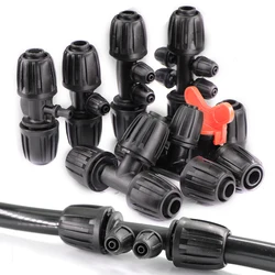 10/20/30PCS 3/4/6Way 16mm to 4/7mm Hose Joint with Lock Cap Tee Garden Watering Tubeing Connector 1/2