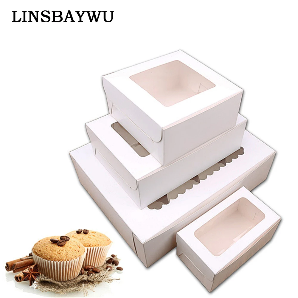 Scatole per Cupcake antivento bianche trasparenti per torte da 2, 4 e 6 e 12 tazze con vassoi rimovibili Muffin Box Cake Packaging Cup