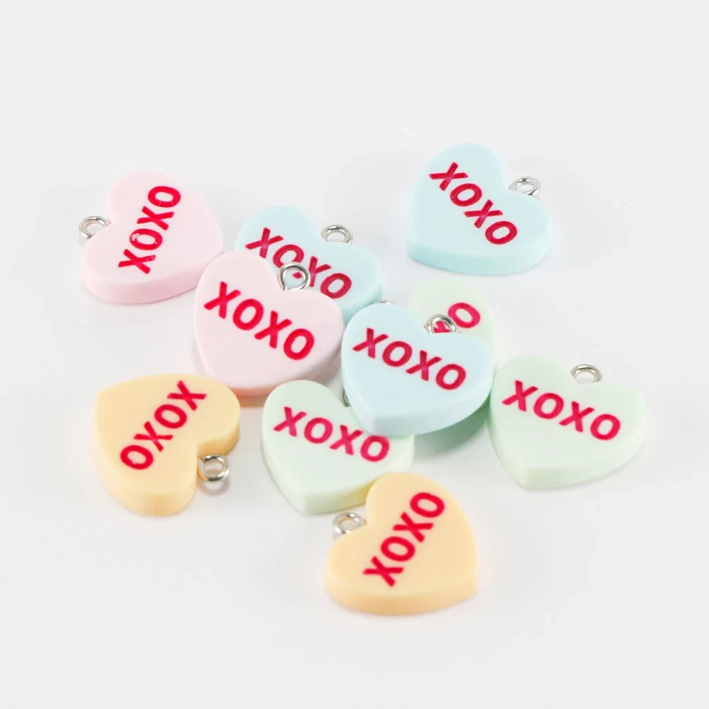 Resin Love Charms with Letter Words for DIY Jewellery Making
