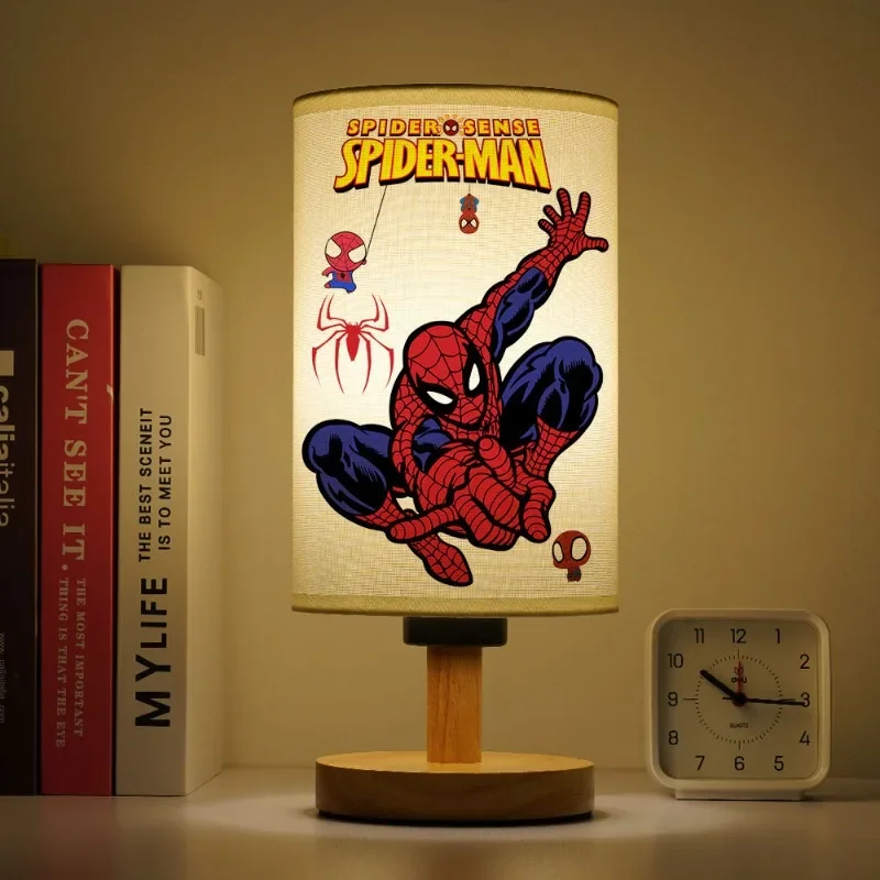 Marvel Spiderman cosplay trendy creative cartoon cute bedroom bedside fabric table lamp children boy night light birthday gift