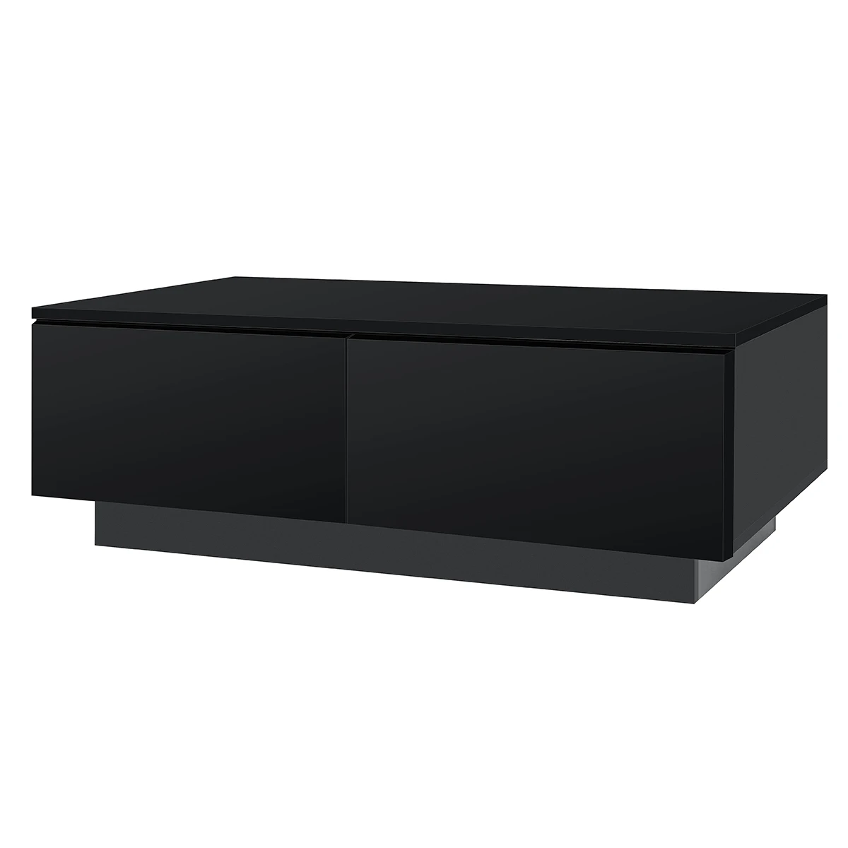 High Quality Table With LED Light Black Finish Rectangular Sofa Tea Table For Living Room