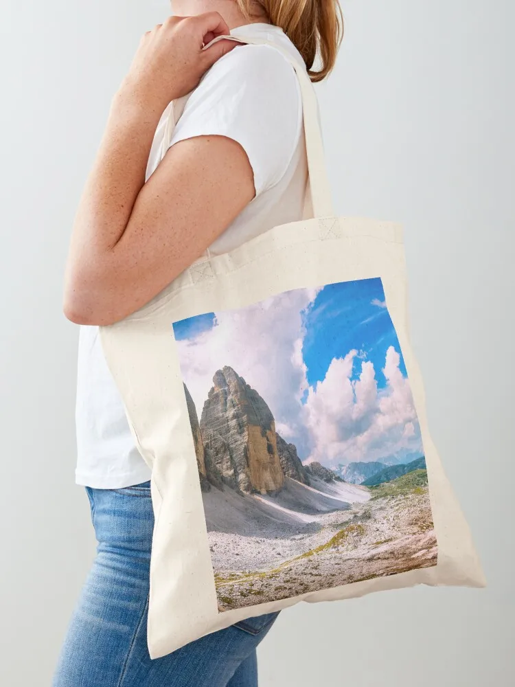 

Tre Cime di Lavaredo panoramic view. Dolomites, Italy Tote Bag female bag woman shopping bag ecological bags Women's shopper
