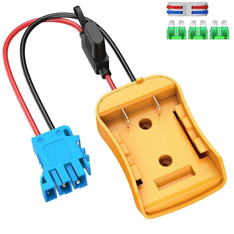 For Dewalt 20V Battery Power Wheels Battery Adapter, Power Wheels Battery Conversion Kit with Fuse Holder and 12 AWG Wire