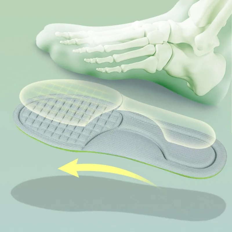 Deodorizing Antibacterial Insoles Memory Foam Orthopedic Feet Care Pad Nano Absorb Sweat Foot Cushion Sports Shoe Accessories