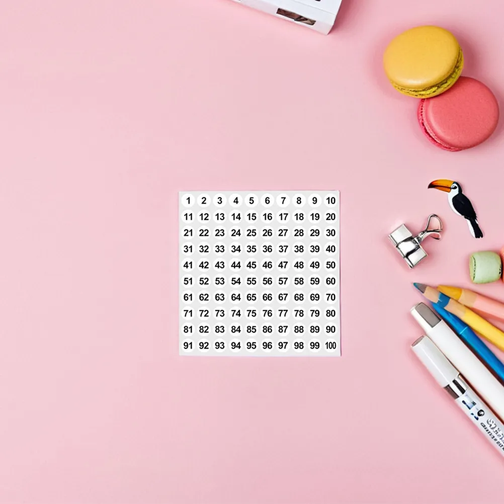 

2500Pcs Consecutive Number Stickers 1 to 100 Small Round Peel and Stick Labels Waterproof Removable for School Supplies Storage