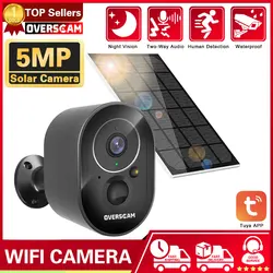 5MP WiFi Camera Solar Outdoor Wireless Battery Powered Security Cam PIR Motion Alarm Cloud Storage Two Way Audio Tuya Smart Life