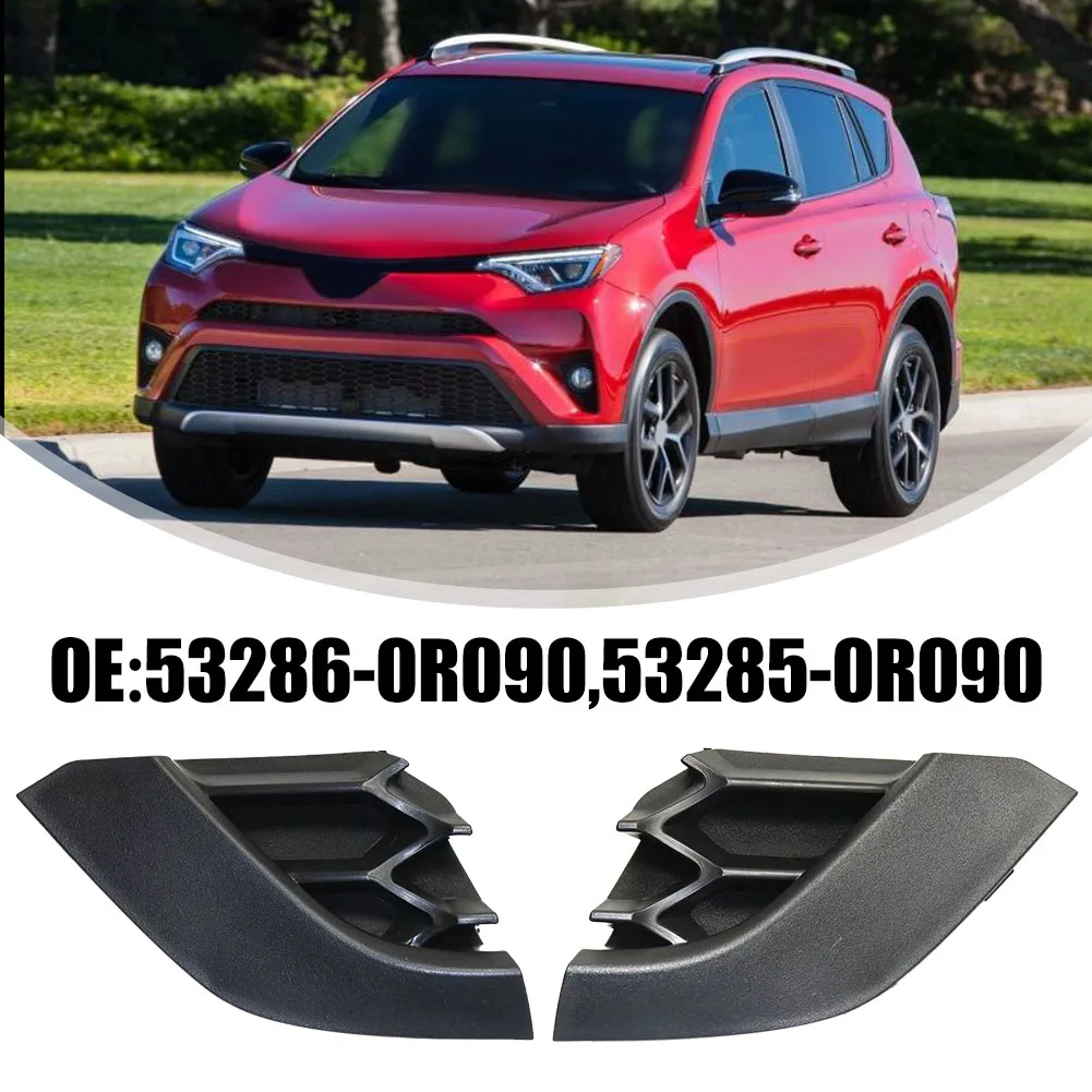 Juego de cubierta de ojo de remolque de coche para Toyota RAV4 2016-2018, juego de cubierta de ojo de remolque lateral del conductor y del pasajero delantero