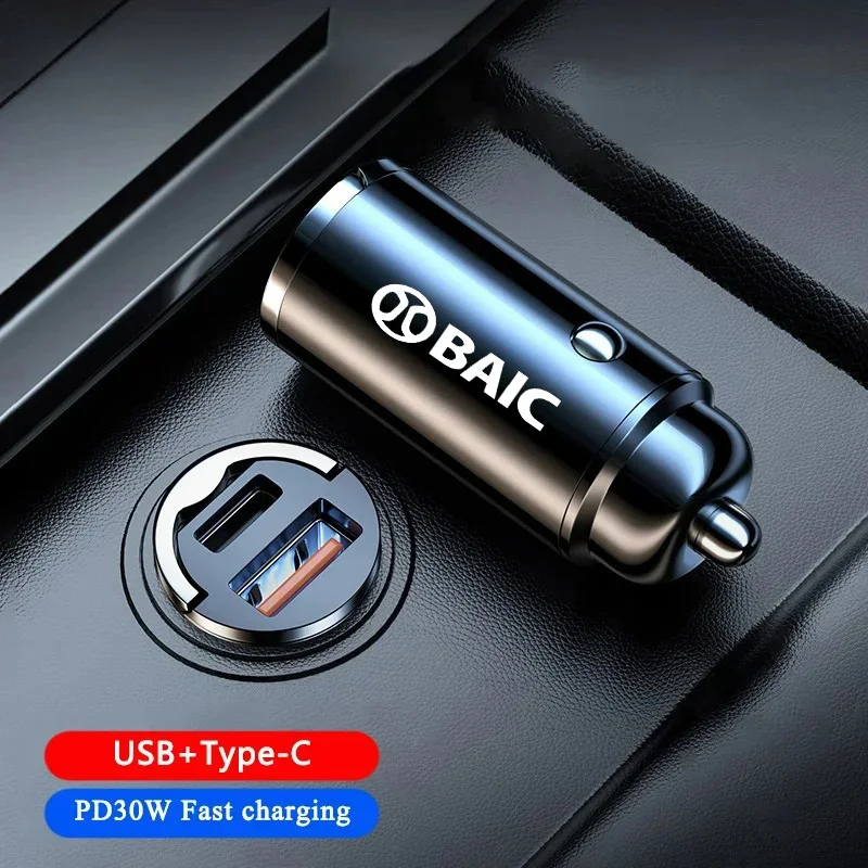 Cargador rápido para encendedor de cigarrillos de coche, adaptador USB PD tipo C, enchufe convertido para Baic Senova X25 X35 X55 X65 D50 Beijing X7 EX5 U7