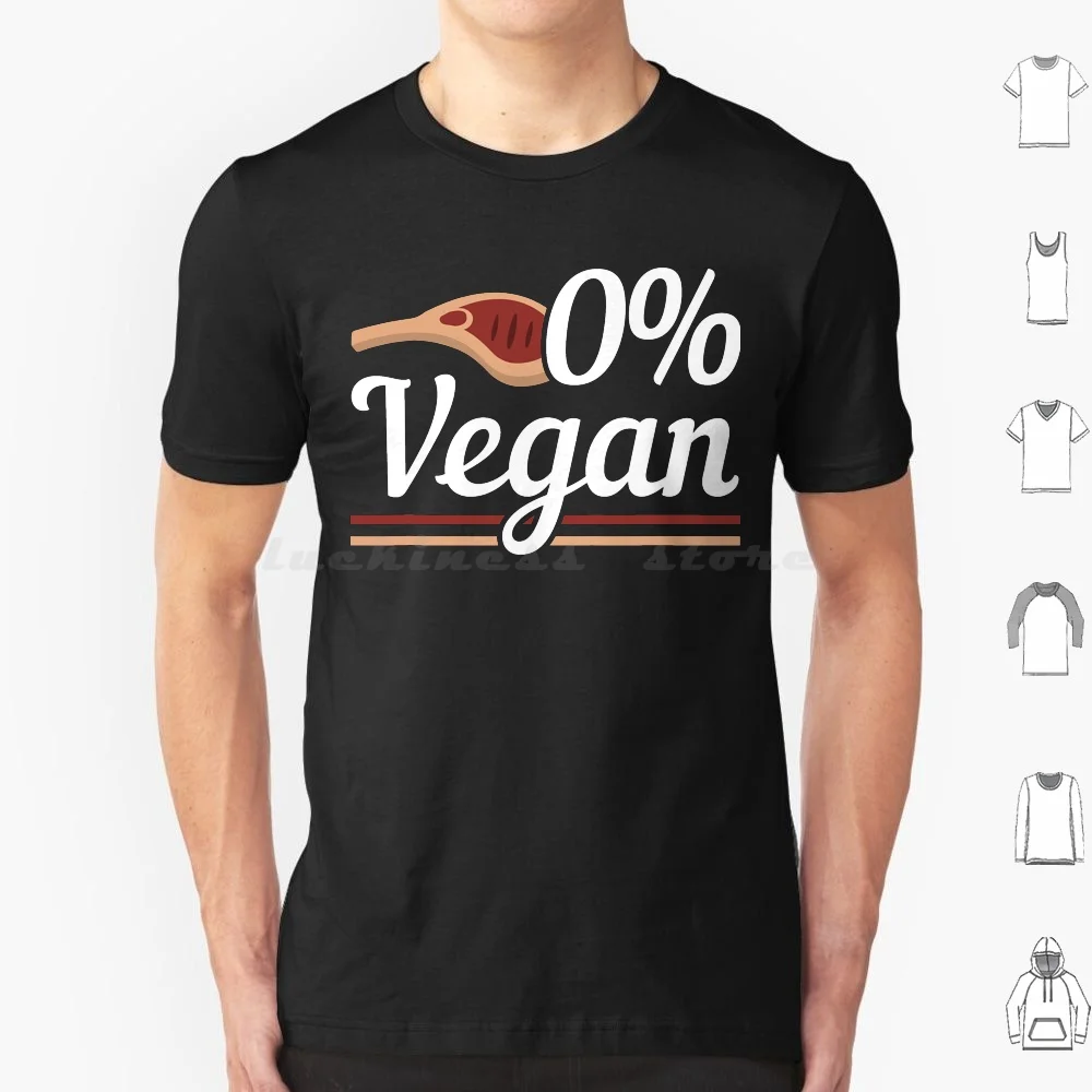 0 Vegan T Shirt Big Size 100% Cotton Vegan 0 Vegan Carnivore Meat Meat Eater Anti Vegan 0 Anti 0 Bbq Funny Zero Percent Vegan