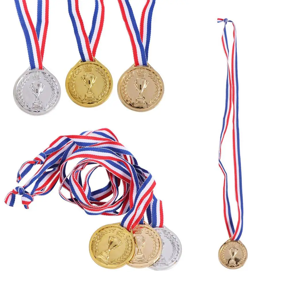 Winner Reward Gold Silver Bronze Medals Dancing Sports Game Children's Award Medals Running Swimming Plastic Competition Prizes