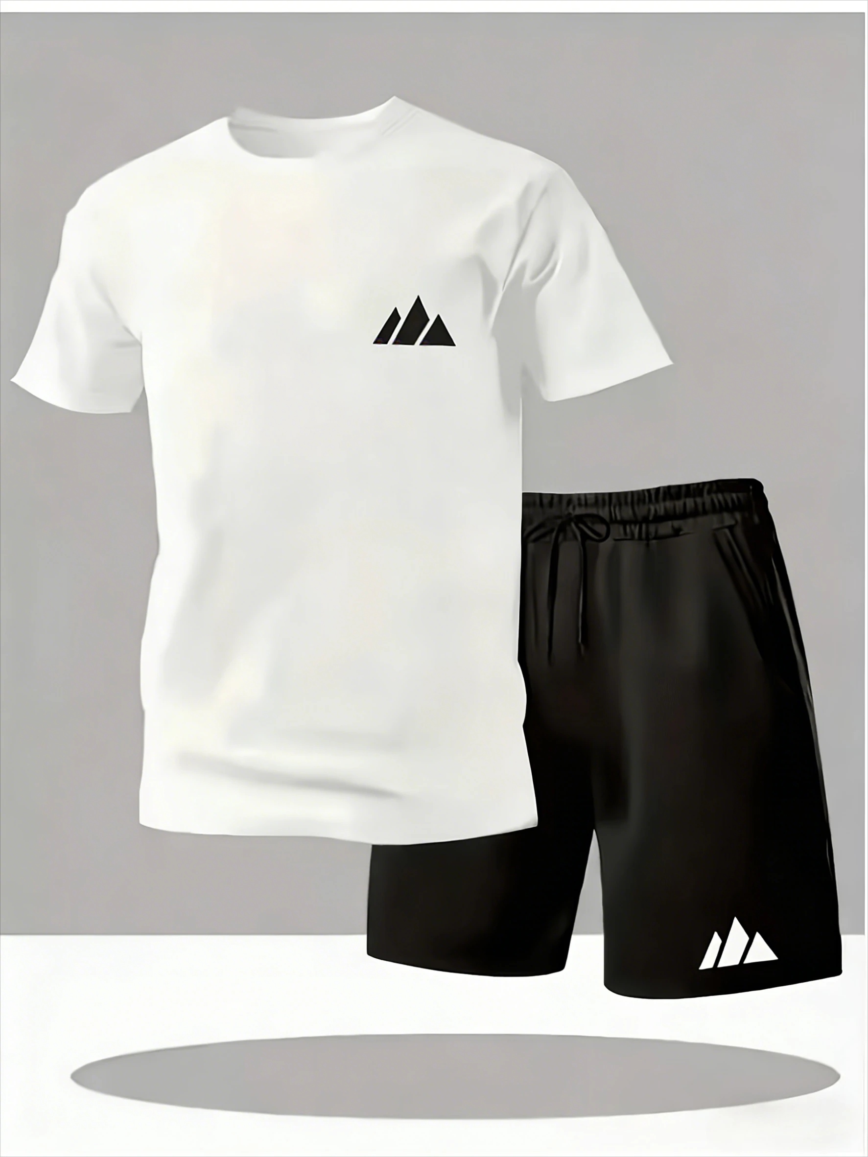 2026 New Summer Men's 2-Piece Set, Letter Print Short Sleeve T-Shirt & Shorts, Stylish Casual Sportswear for Fitness & Daily
