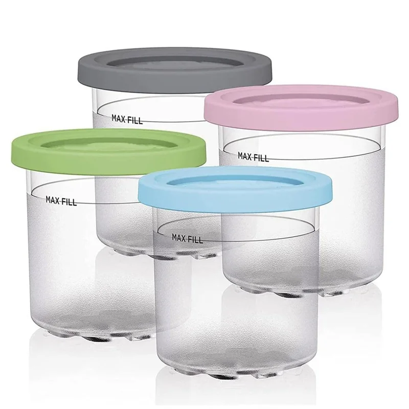 Ice Cream Pints Cup, ไอศกรีมคอนเทนเนอร์พร้อมฝาปิดสําหรับ Ninja Creami Pints NC301 NC300 NC299AMZ Series Ice Cream Maker