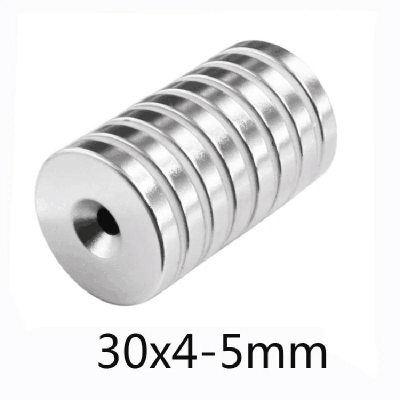 

10/20/50 pcs 30*4 Hole 5mm Countersunk Neodymium Magnet 30x4-5mm Permanent NdFeB Magnetic 30*4-5mm Disc magnet 30x4-5mm