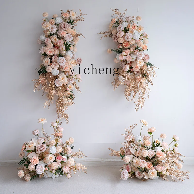 

ZYA Decorative Background Arrangement Wall Hanging Artificial Fake Flowers Wedding Floor Flower Arrangement