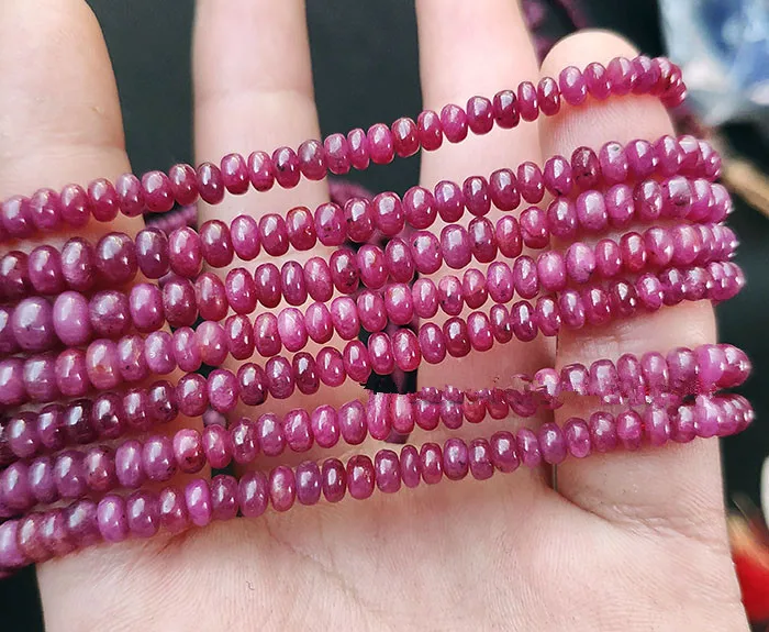 

2023 AA Loose Beads Red Ruby Roundel 3-5mm for DIY Jewelry Making 34cm Nature Gem Stone