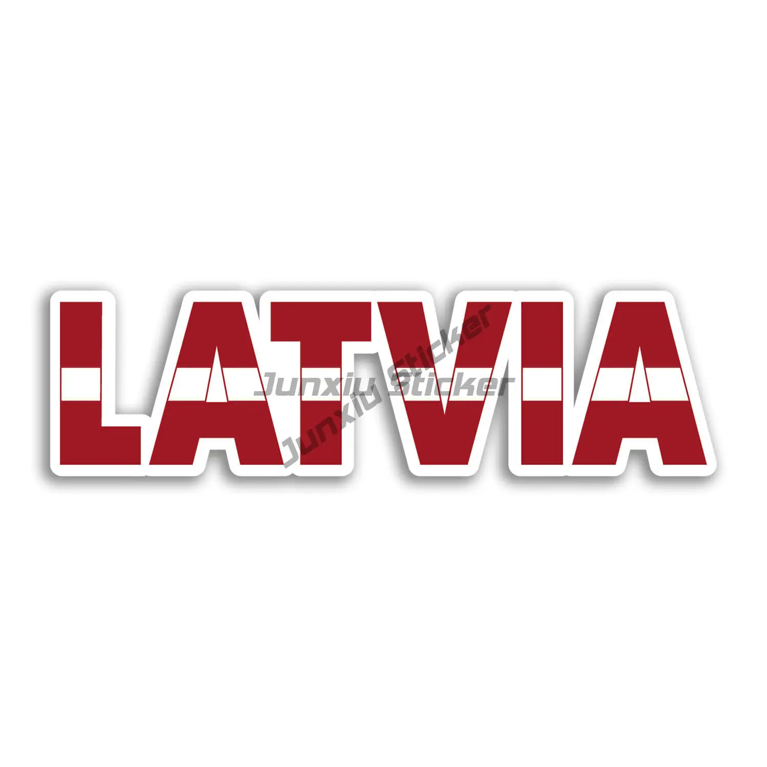 Art Pattern  Latvia Vinyl Stickers - Latvian Flag Europe Travel Bumper Window Phone Trunk Guitar Cover scratches Exterior Decor