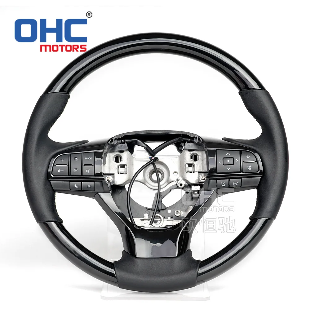 

Suitable for LEXUS Lexus ES200 rx350 flat leather mahogany steering wheel assembly car modification steering