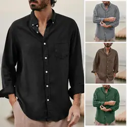 Casual Cotton Men Clothing Summer Breathable Black Shirts Fashion Men Long Sleeve Tops Luxury Male Shirts With Collar