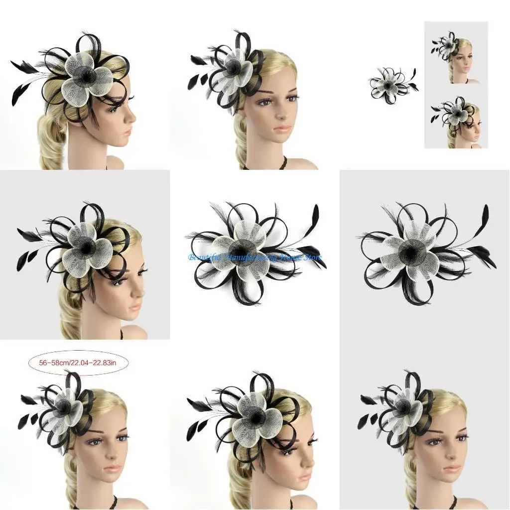 

E56A Women Fascinator Headband for HorseRacing Lady TeaParty Derby Hairpin