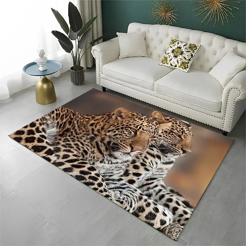 Fierce Leopard Cheetah Animal Beast Large Area Rug Non-slip Carpet for Bedroom Living Room Sofa Doormat Home Decor Floor Mat